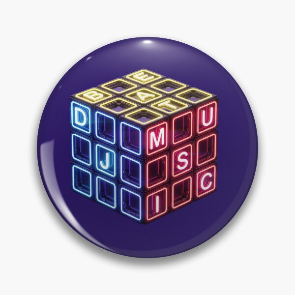 Item preview, Neon Rubik's Cube with DJ, MUSIC, and BEAT Letters designed and sold by CreativeArtistL.