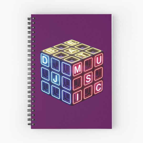 Item preview, Neon Rubik's Cube with DJ, MUSIC, and BEAT Letters designed and sold by CreativeArtistL.
