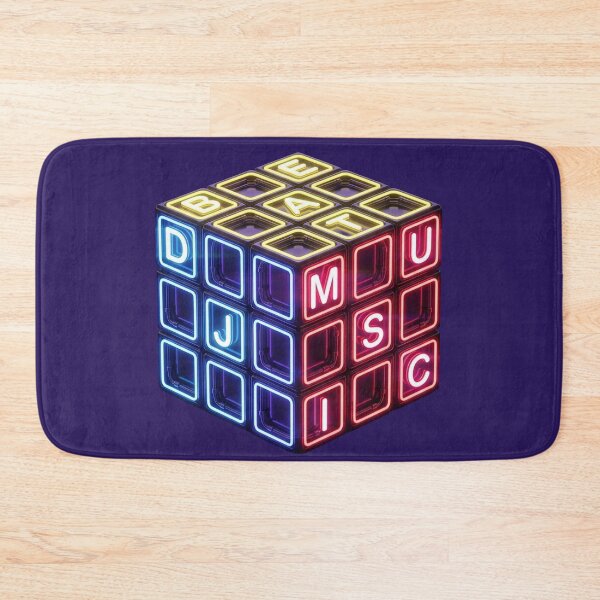 Item preview, Neon Rubik's Cube with DJ, MUSIC, and BEAT Letters designed and sold by CreativeArtistL.
