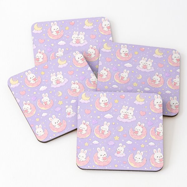 Item preview, Bunny Heart Moon Pattern designed and sold by Soft Berry Studio.