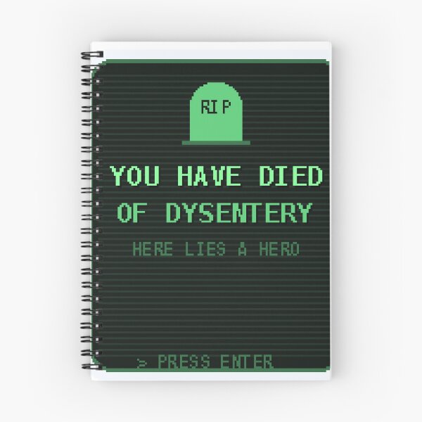 Item preview, You Have Died of Dysentery — Funny Retro Game Death Screen Sticker designed and sold by One More Run.