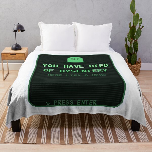 Item preview, You Have Died of Dysentery — Funny Retro Game Death Screen Sticker designed and sold by One More Run.