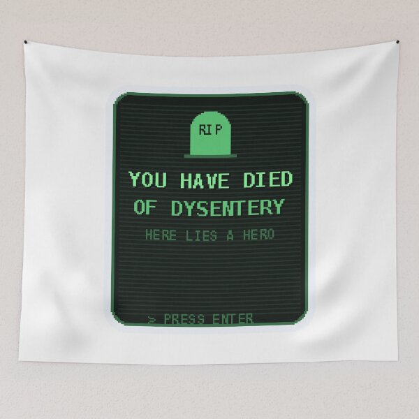 Item preview, You Have Died of Dysentery — Funny Retro Game Death Screen Sticker designed and sold by One More Run.
