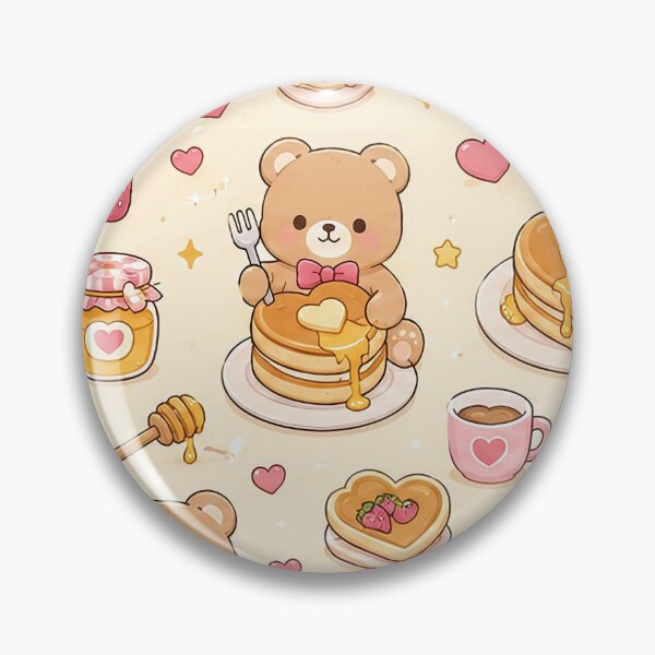 Item preview, Teddy Bear Heart Pancake Pattern designed and sold by Soft Berry Studio.