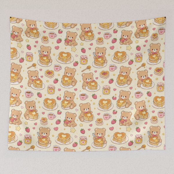 Item preview, Teddy Bear Heart Pancake Pattern designed and sold by Soft Berry Studio.