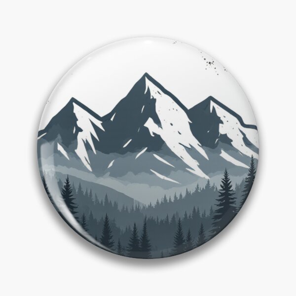 Item preview, Retro Mountain Hiking Badge Misty Peaks designed and sold by Everyday Motif.