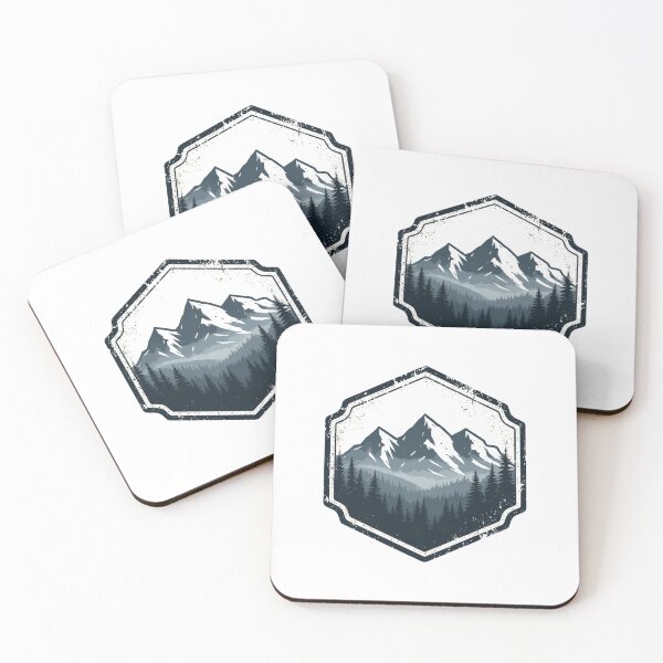 Item preview, Retro Mountain Hiking Badge Misty Peaks designed and sold by Everyday Motif.