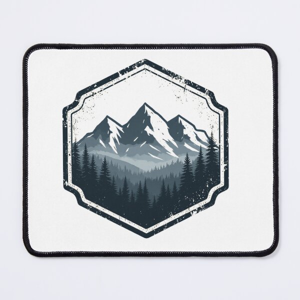 Item preview, Retro Mountain Hiking Badge Misty Peaks designed and sold by Everyday Motif.