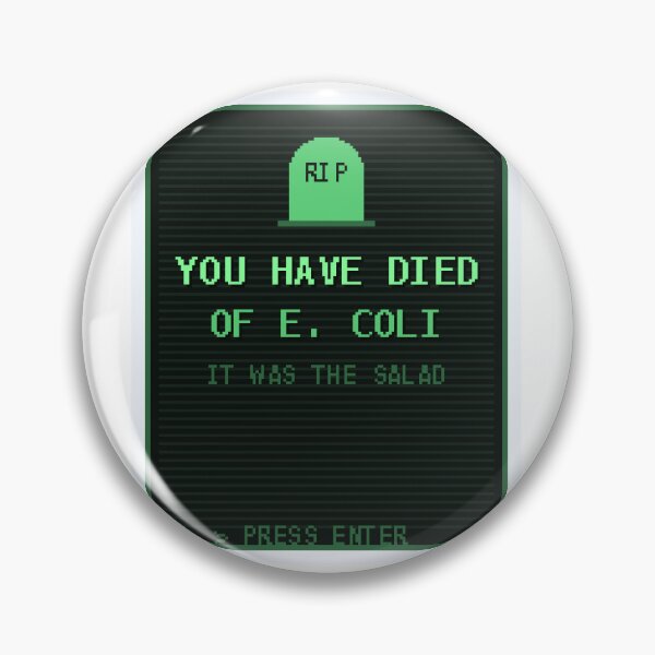 Item preview, You Have Died of E. Coli — Funny Retro Game Death Screen Sticker designed and sold by One More Run.