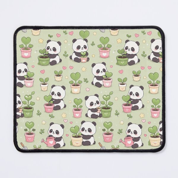 Item preview, Panda Heart Plant Pattern designed and sold by Soft Berry Studio.