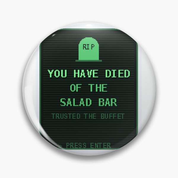 Item preview, You Have Died of the Salad Bar — Funny Retro Death Screen Sticker designed and sold by One More Run.