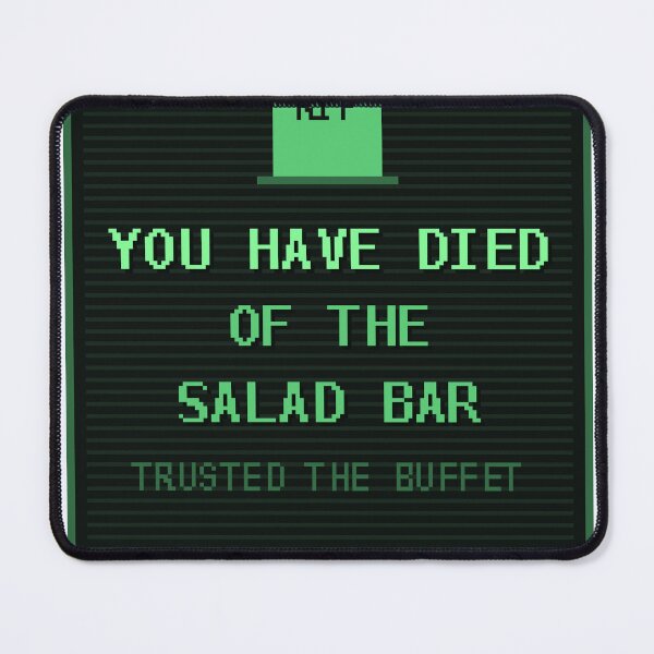 Item preview, You Have Died of the Salad Bar — Funny Retro Death Screen Sticker designed and sold by One More Run.