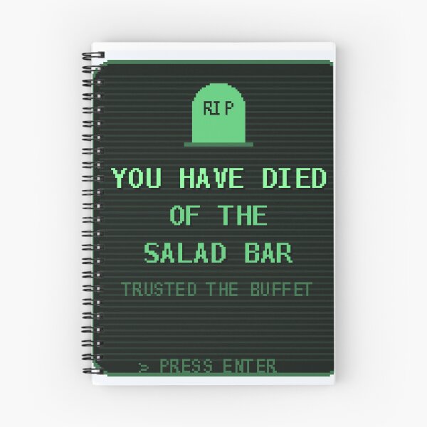 Item preview, You Have Died of the Salad Bar — Funny Retro Death Screen Sticker designed and sold by One More Run.