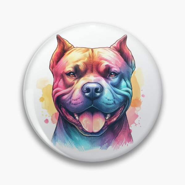 Item preview, Pit Bull Pride | Colorful Happy Bully Dog Illustration designed and sold by pixiedustpaint.