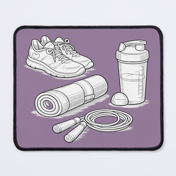 Item preview, Minimalist Fitness Essentials Line Art | Black & White Workout Illustration | Gym Equipment Doodle designed and sold by MimiSabu.