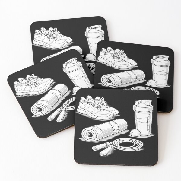Item preview, Minimalist Fitness Essentials Line Art | Black & White Workout Illustration | Gym Equipment Doodle designed and sold by MimiSabu.