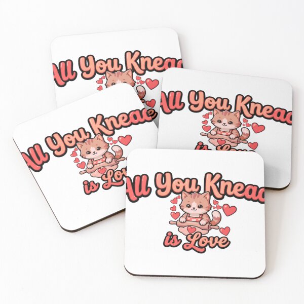 Item preview, all you knead is love cat biscuits Funny Valentine Cat clipart designed and sold by ArtDesignTp.