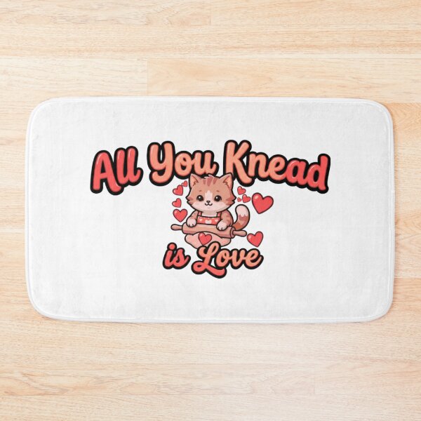 Item preview, all you knead is love cat biscuits Funny Valentine Cat clipart designed and sold by ArtDesignTp.