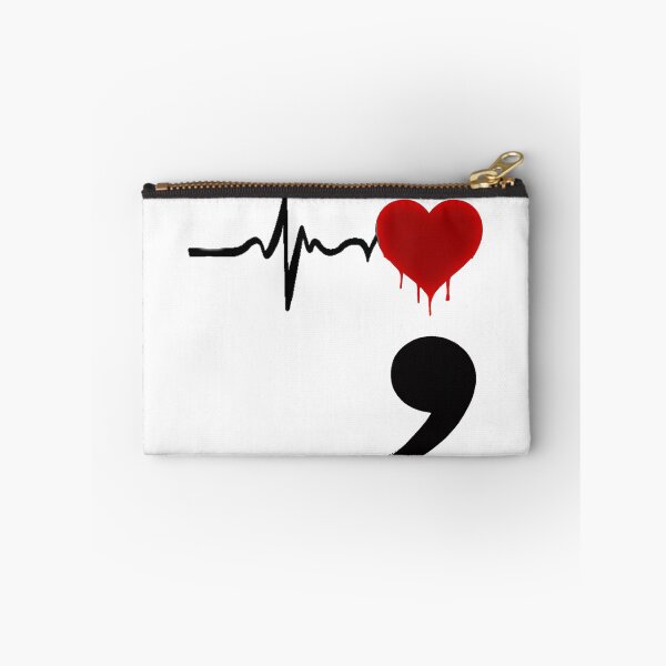 Item preview, Semicolon Heartbeat Red Heart Mental Health Design designed and sold by UNIX-G.