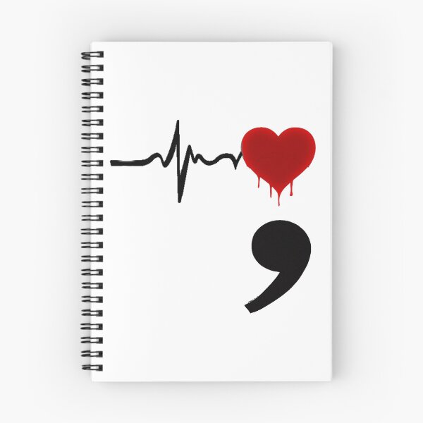 Item preview, Semicolon Heartbeat Red Heart Mental Health Design designed and sold by UNIX-G.