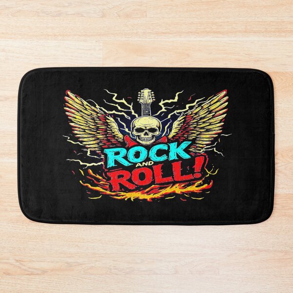 Item preview, Electric Guitar Vintage ,Winged Skull ,ROCK AND ROLL, thunders and fire. designed and sold by Giulivo Store Graphic.