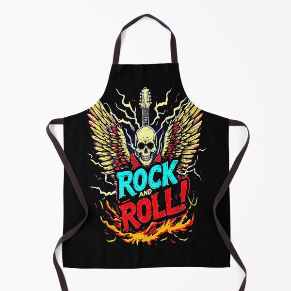 Item preview, Electric Guitar Vintage ,Winged Skull ,ROCK AND ROLL, thunders and fire. designed and sold by Giulivo Store Graphic.