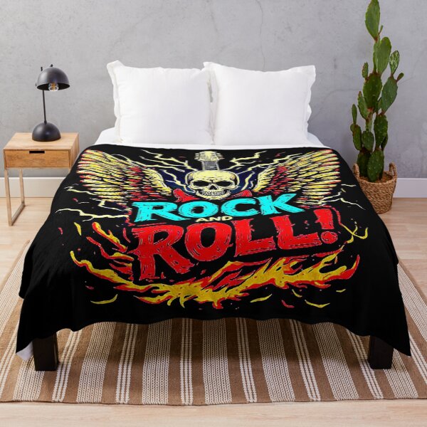 Item preview, Electric Guitar Vintage ,Winged Skull ,ROCK AND ROLL, thunders and fire. designed and sold by Giulivo Store Graphic.