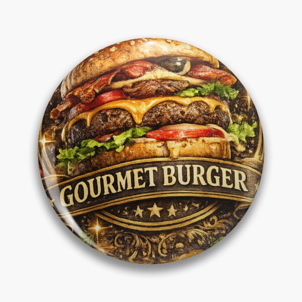 Item preview, Premium Gourmet Burger Badge | Classic Cheeseburger Vintage Restaurant Sticker designed and sold by irfanshikh.