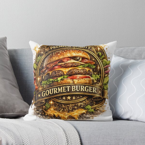 Item preview, Insignia Premium Gourmet Burger | Pegatina Clásica de Restaurante Vintage de Hamburguesa con Queso designed and sold by irfanshikh.