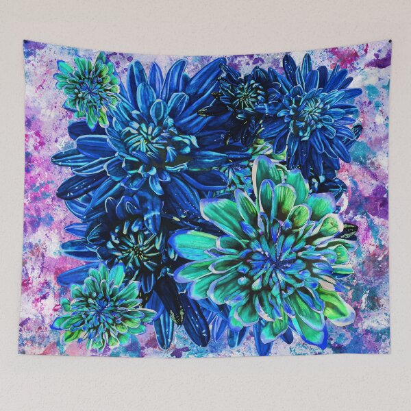 Item preview, Blue Chrysanthemums Background 2 designed and sold by nastiaart.