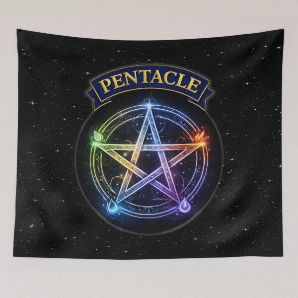 Item preview, Celestial Rainbow Pentacle – Mystical Cosmic Symbol of Balance designed and sold by MysticOzzy.