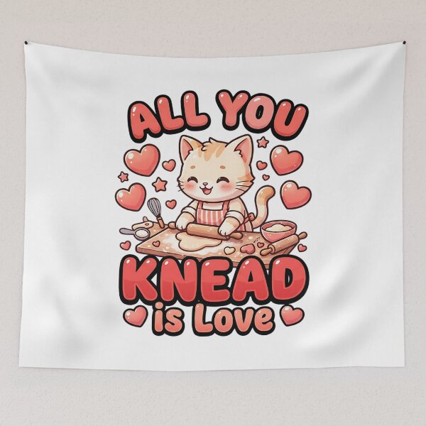 Item preview, funny cat Valentine   all you knead is love baking humor designed and sold by ArtDesignTp.