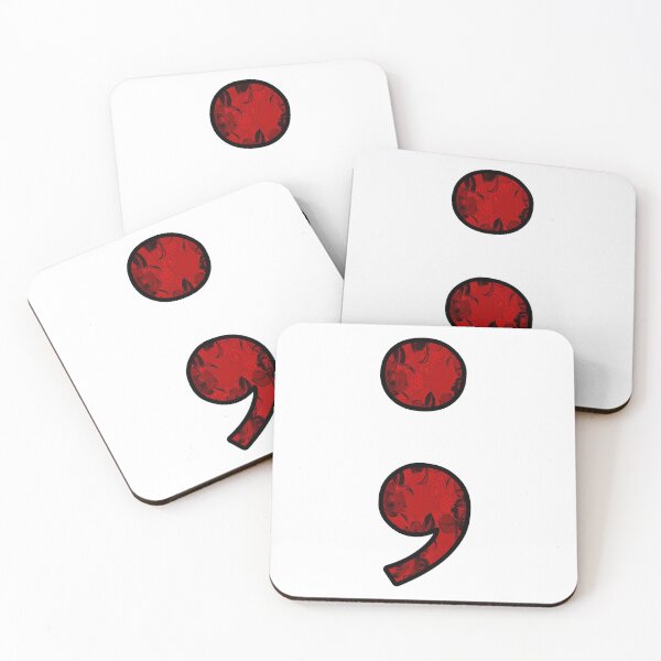 Item preview, Red Semicolon Symbol Mental Health Awareness Design designed and sold by UNIX-G.