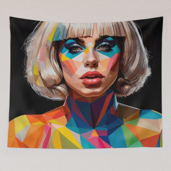 Item preview, Lady Gaga - Geometric Pop Art Colorful Portrait designed and sold by DGMaxShop.