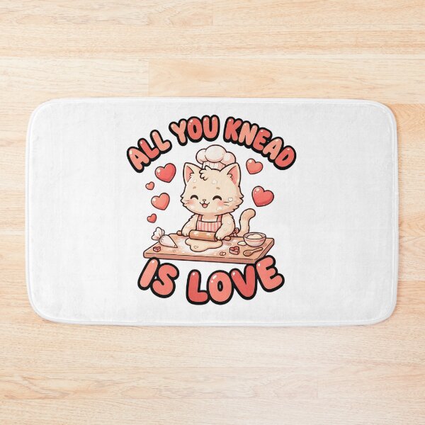 Item preview, funny cat Valentine  baking all you knead is love design designed and sold by ArtDesignTp.