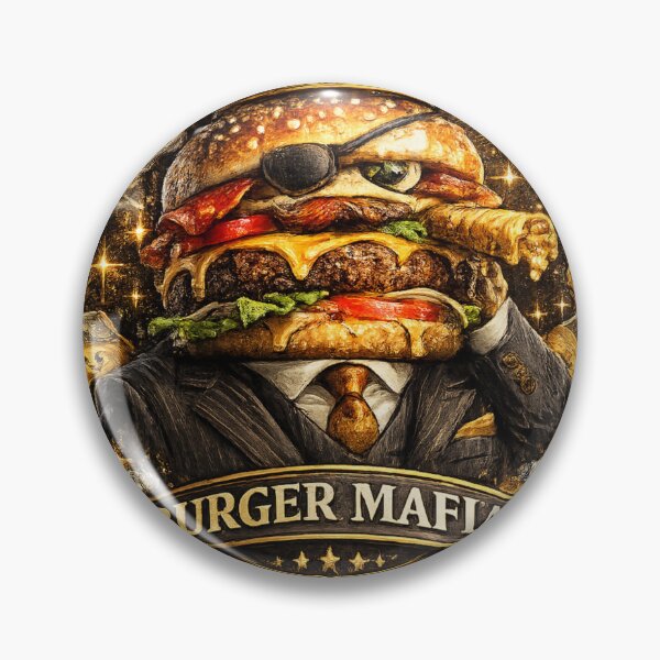 Item preview, Burger Mafia King | Funny Gangster Cheeseburger Vintage T-Shirt Sticker designed and sold by irfanshikh.