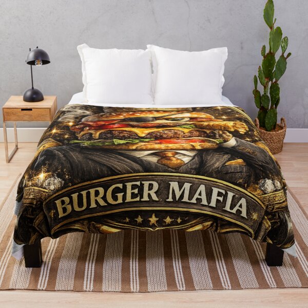 Item preview, Burger Mafia King | Funny Gangster Cheeseburger Vintage T-Shirt Sticker designed and sold by irfanshikh.