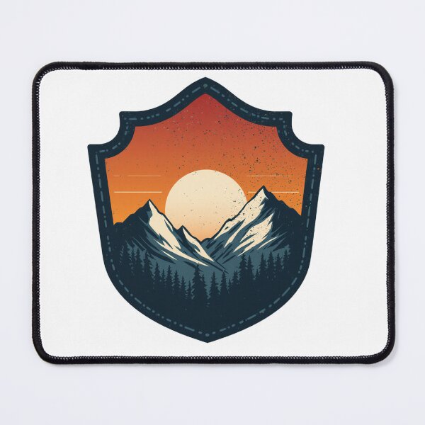 Item preview, Retro Mountain Hiking Badge Moonrise designed and sold by Everyday Motif.
