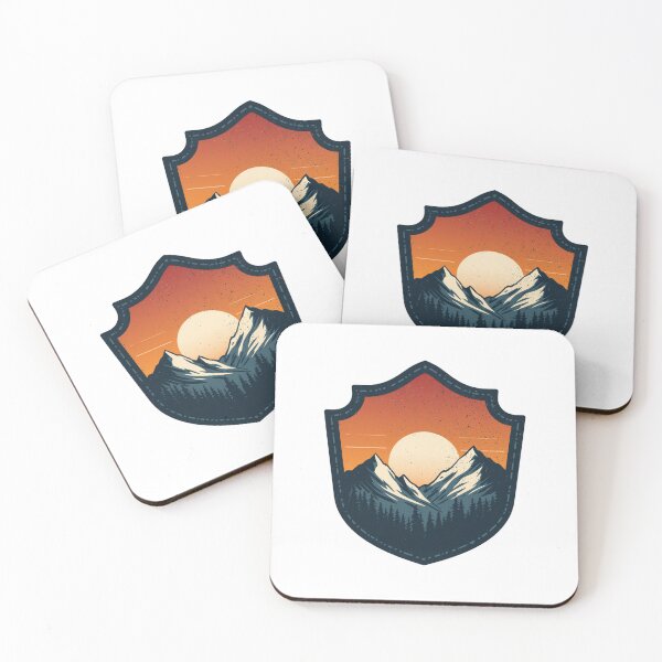 Item preview, Retro Mountain Hiking Badge Moonrise designed and sold by Everyday Motif.