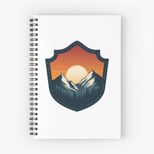 Item preview, Retro Mountain Hiking Badge Moonrise designed and sold by Everyday Motif.