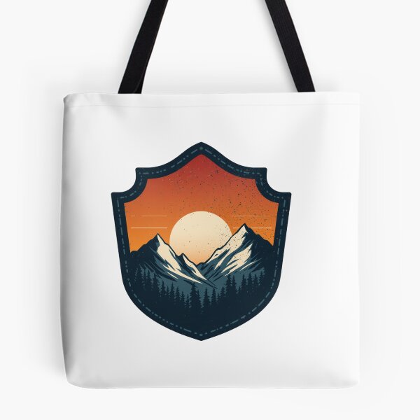 Item preview, Retro Mountain Hiking Badge Moonrise designed and sold by Everyday Motif.