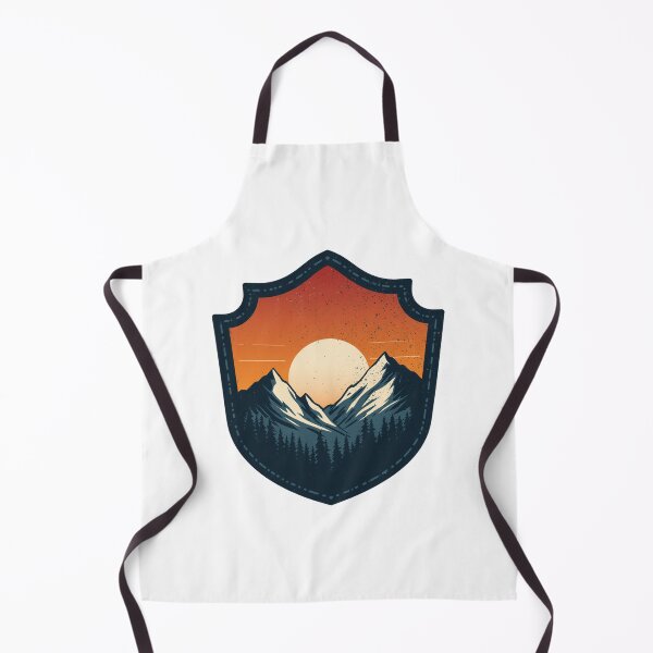 Item preview, Retro Mountain Hiking Badge Moonrise designed and sold by Everyday Motif.
