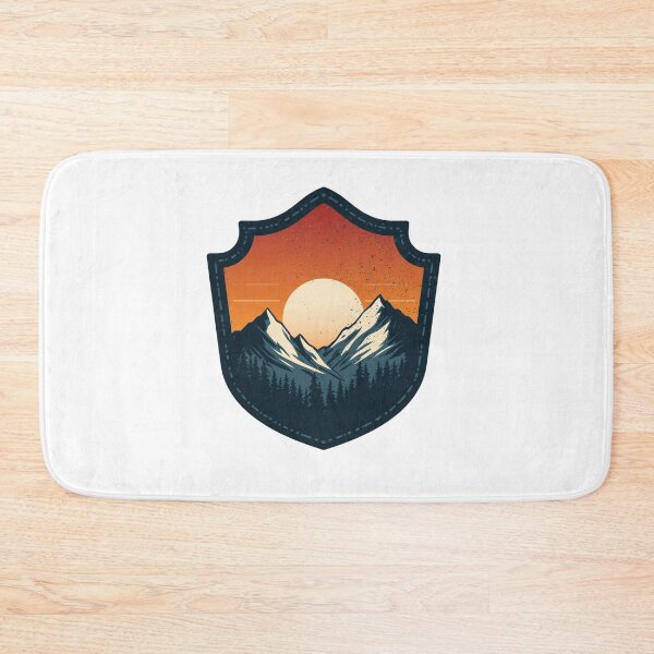 Item preview, Retro Mountain Hiking Badge Moonrise designed and sold by Everyday Motif.
