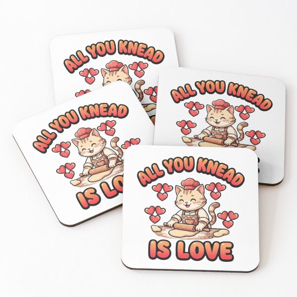 Item preview, Funny all you knead is love cat biscuits  Valentine Cat designed and sold by ArtDesignTp.