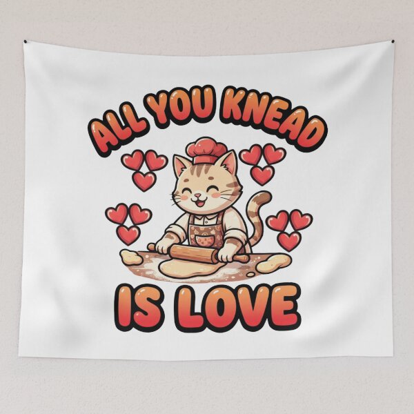 Item preview, Funny all you knead is love cat biscuits  Valentine Cat designed and sold by ArtDesignTp.