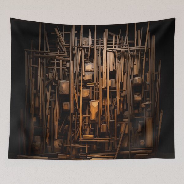 Aperçu de l'œuvre Sculpture abstraite en bois A1 créée et vendue par CrumbBumStudio.