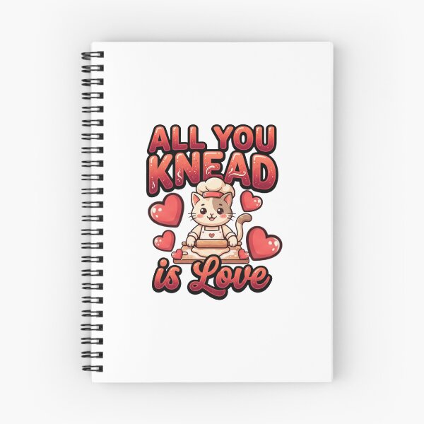 Item preview, funny cat Valentine  baking all you knead is love pun designed and sold by ArtDesignTp.