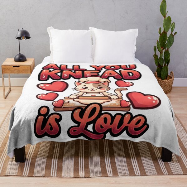 Item preview, funny cat Valentine baking all you knead is love pun designed and sold by ArtDesignTp.