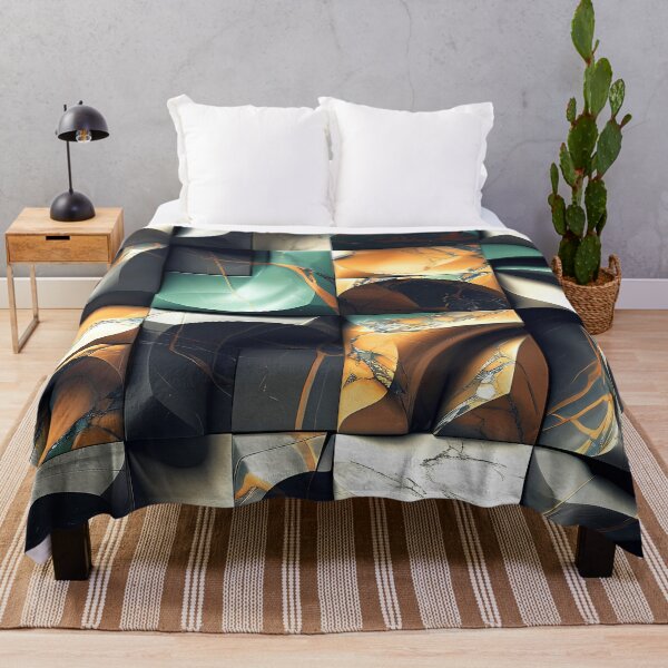 Item preview, Abstract Geometric Marbled Art Green And Golden Shapes designed and sold by DEC02.