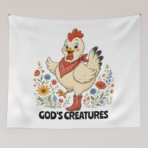 Item preview, Country Dancing Chicken God's Creatures designed and sold by Rosie's Wildflower Boutique.